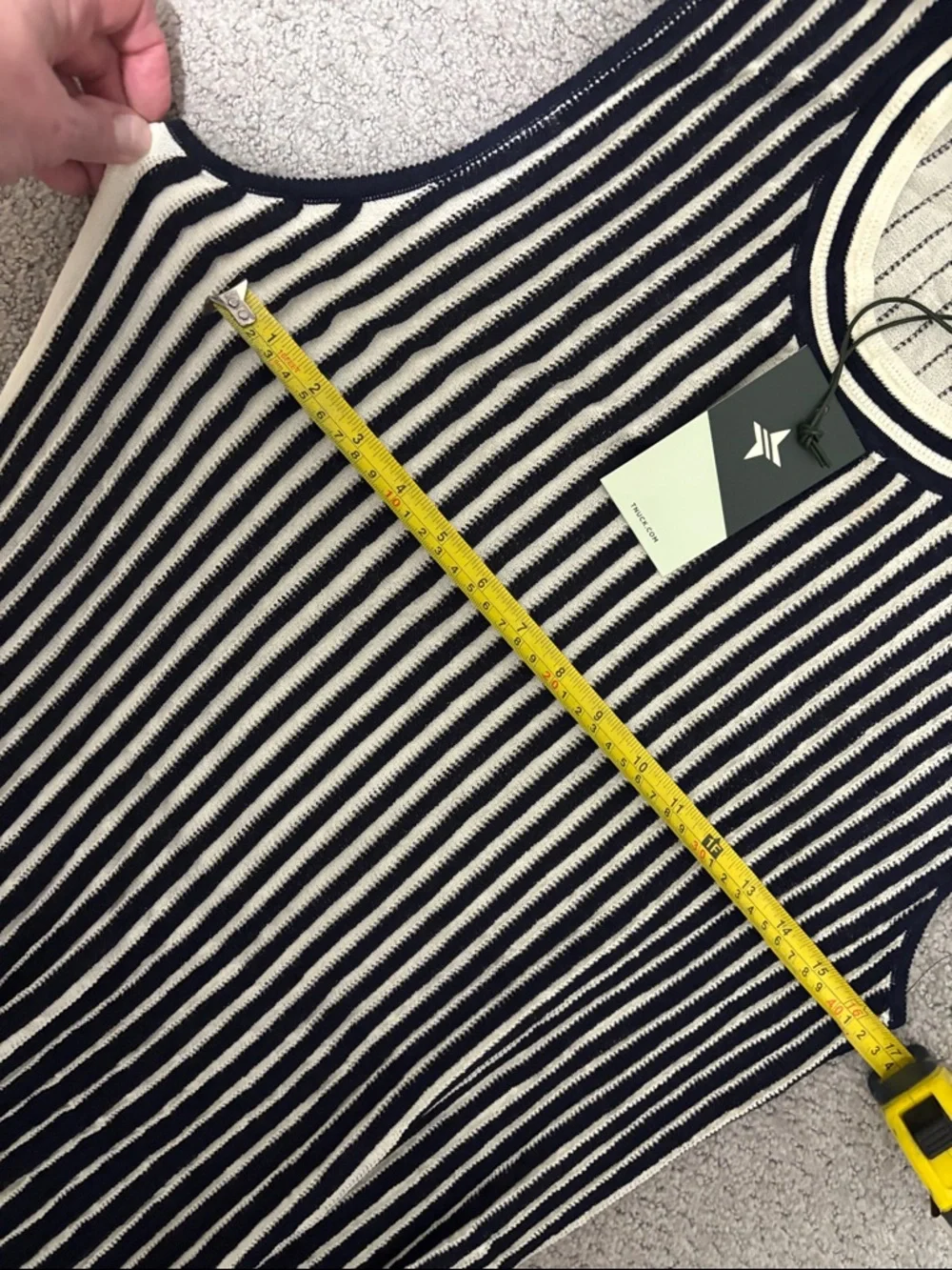 Tuckernuck Navy Blue and White Vertical-Stripe Knit Maxi Dress - Picture 7 of 8